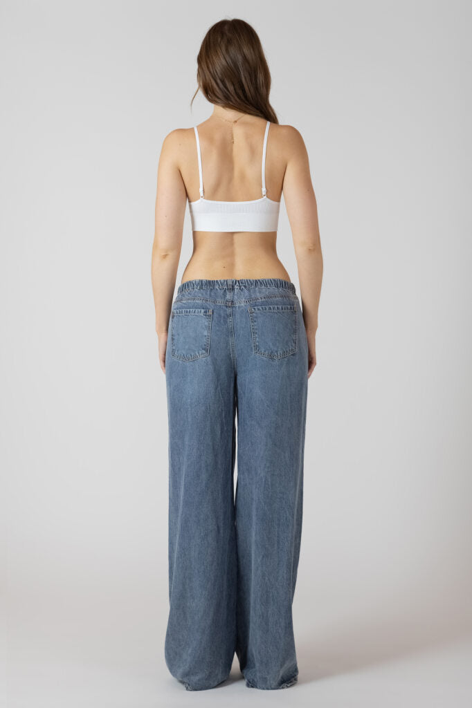 Jean Décontracté à Taille Élastique et Cordon