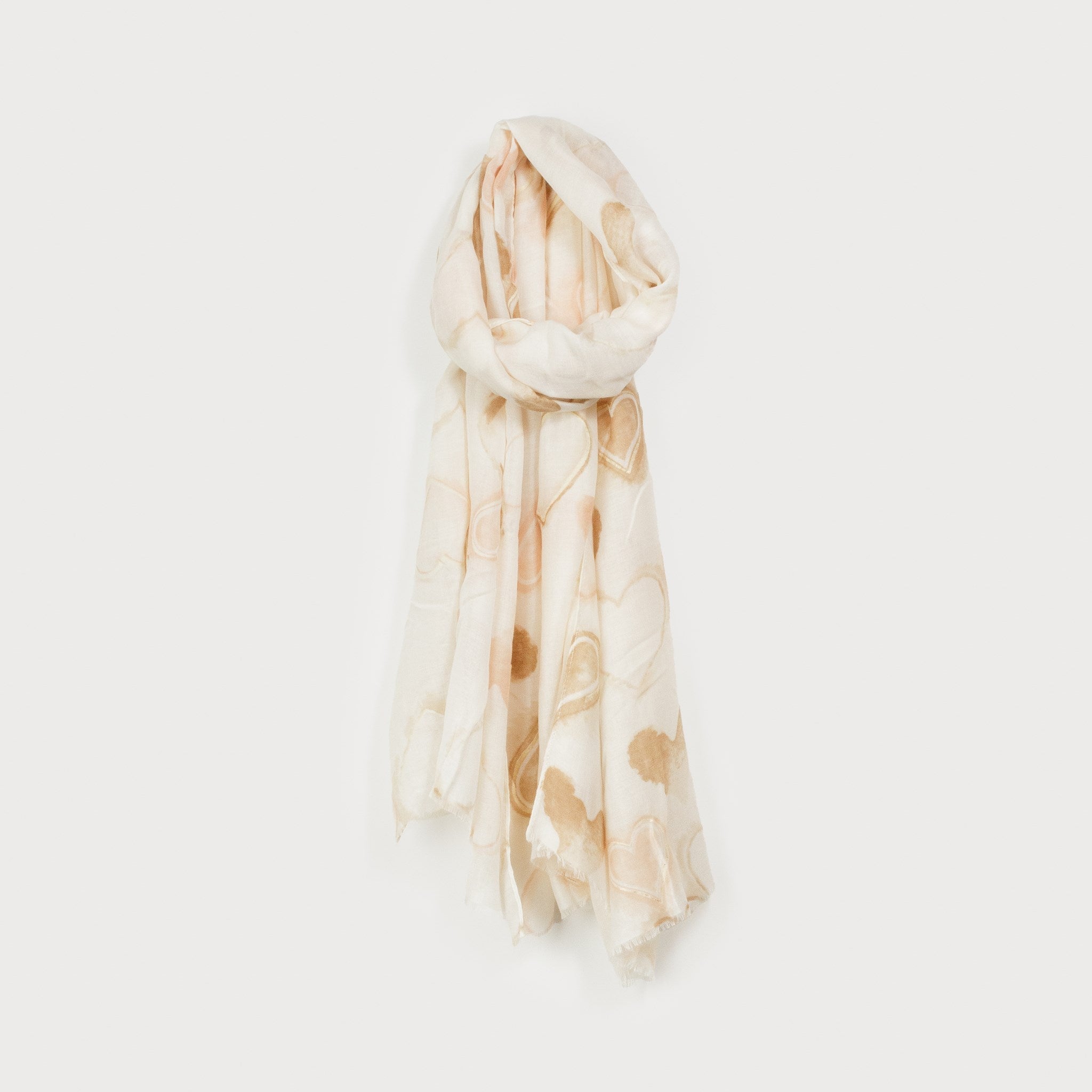 Foulard Léger aux Imprimés Beiges Doux