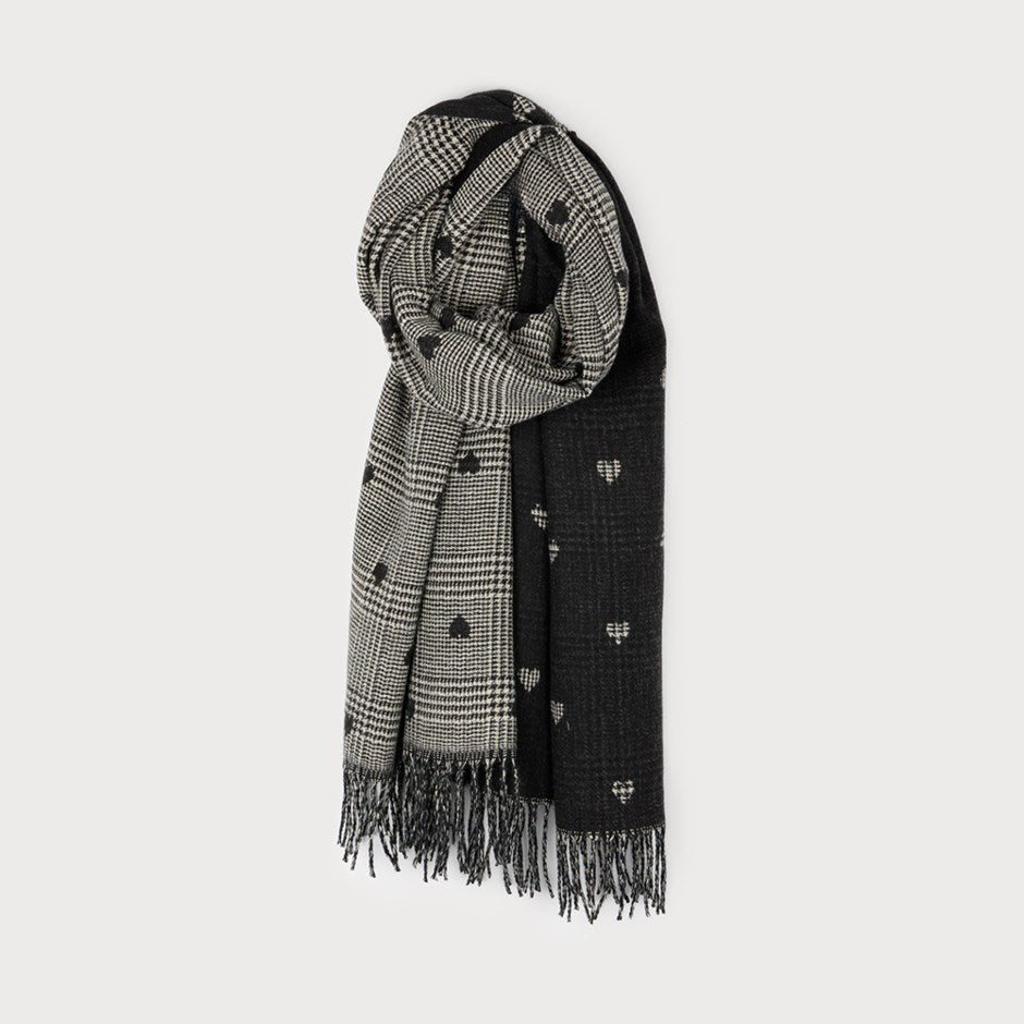 Foulard à Carreaux et Petits Cœurs Noir Caracol, vue du produit