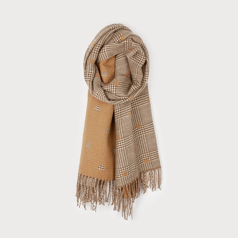 Foulard à Carreaux et Petits Cœurs Brun Caracol, vue du produit