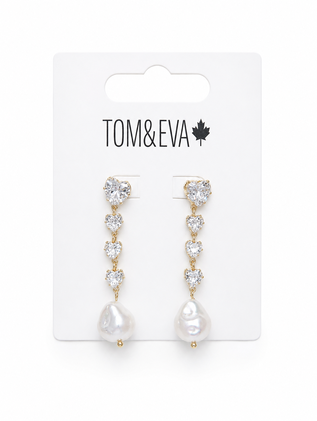 Boucles d'Oreilles Pendantes avecStrauss et Perle d'eaux douce Or
