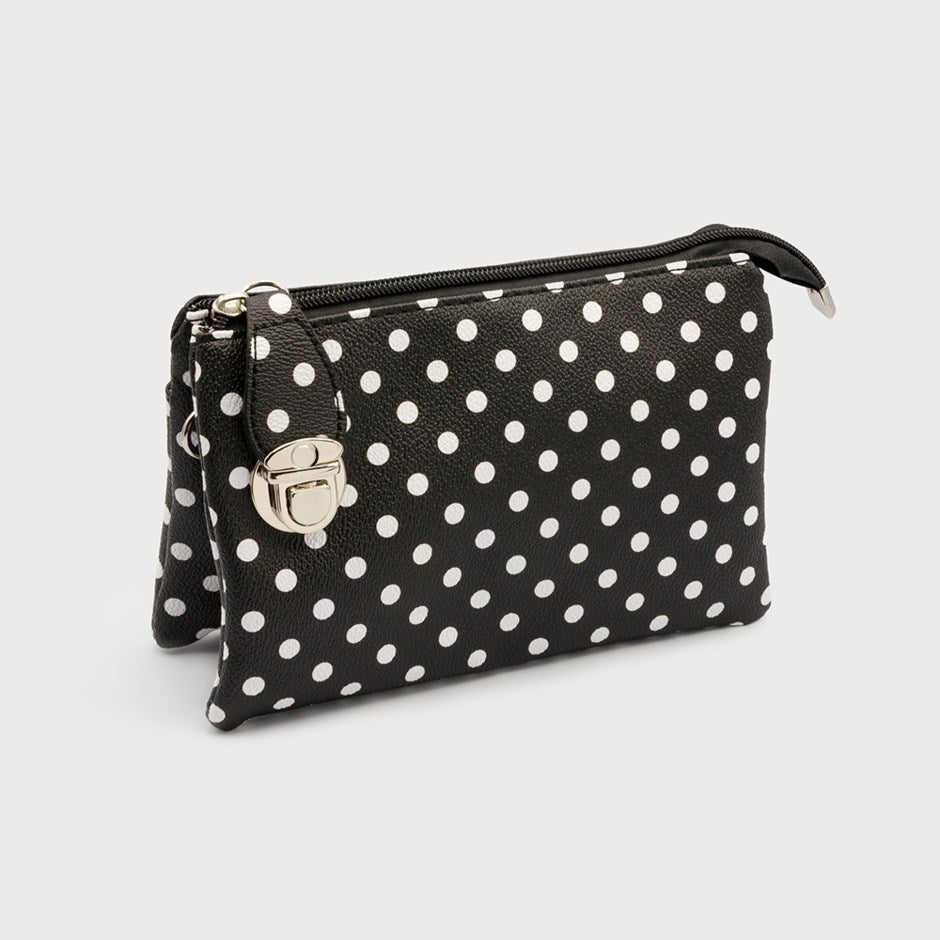 Sac Trio de Pochettes Noir à pois Caracol, vue du produit