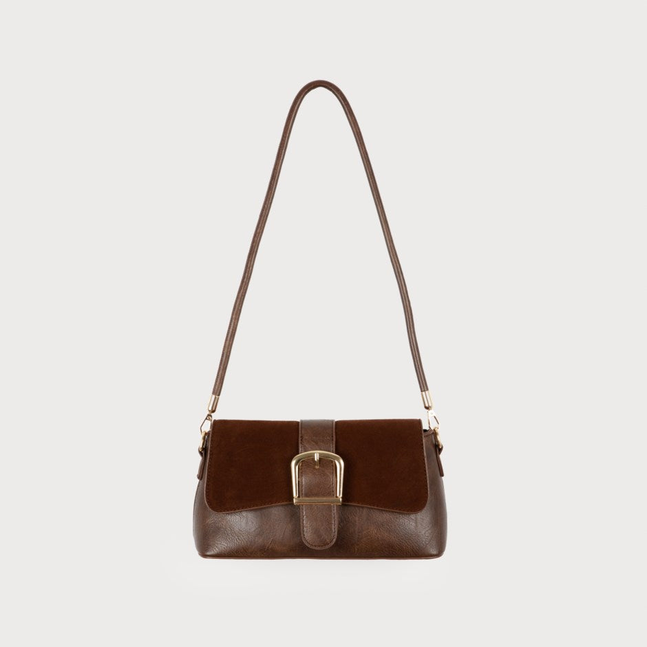 Petit Sac à Bandoulière à Grande Boucle Chocolat Caracol, vue du produit