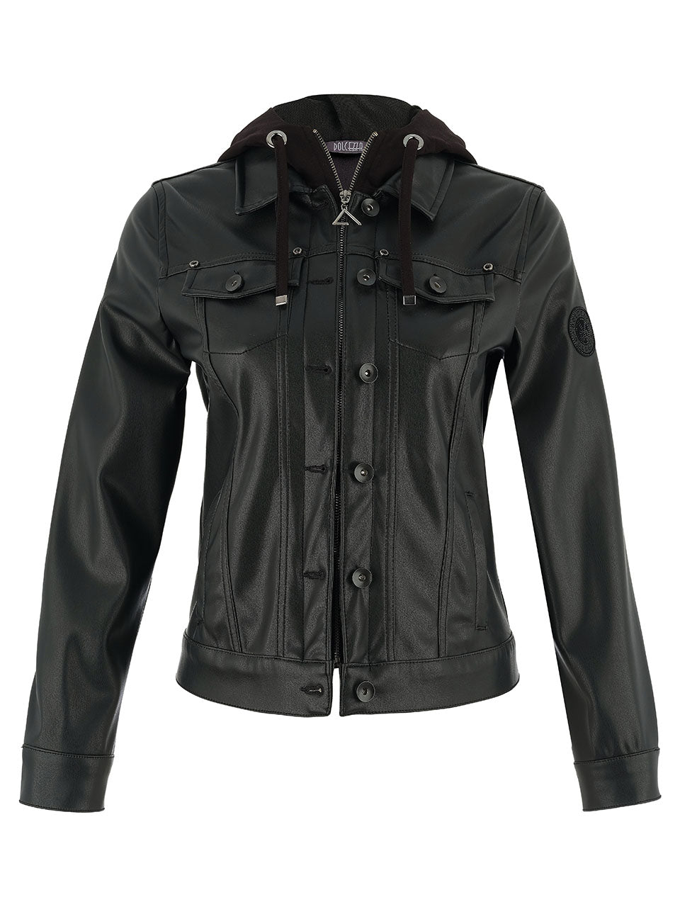 Veston Capuchon Cuir Végan