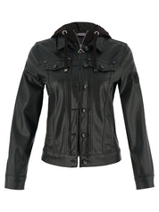 Veston Capuchon Cuir Végan