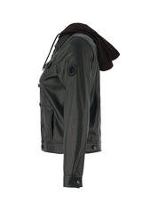 Veston Capuchon Cuir Végan