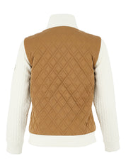 Veste à zip Matelassée Manches en Tricot