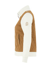 Veste à zip Matelassée Manches en Tricot