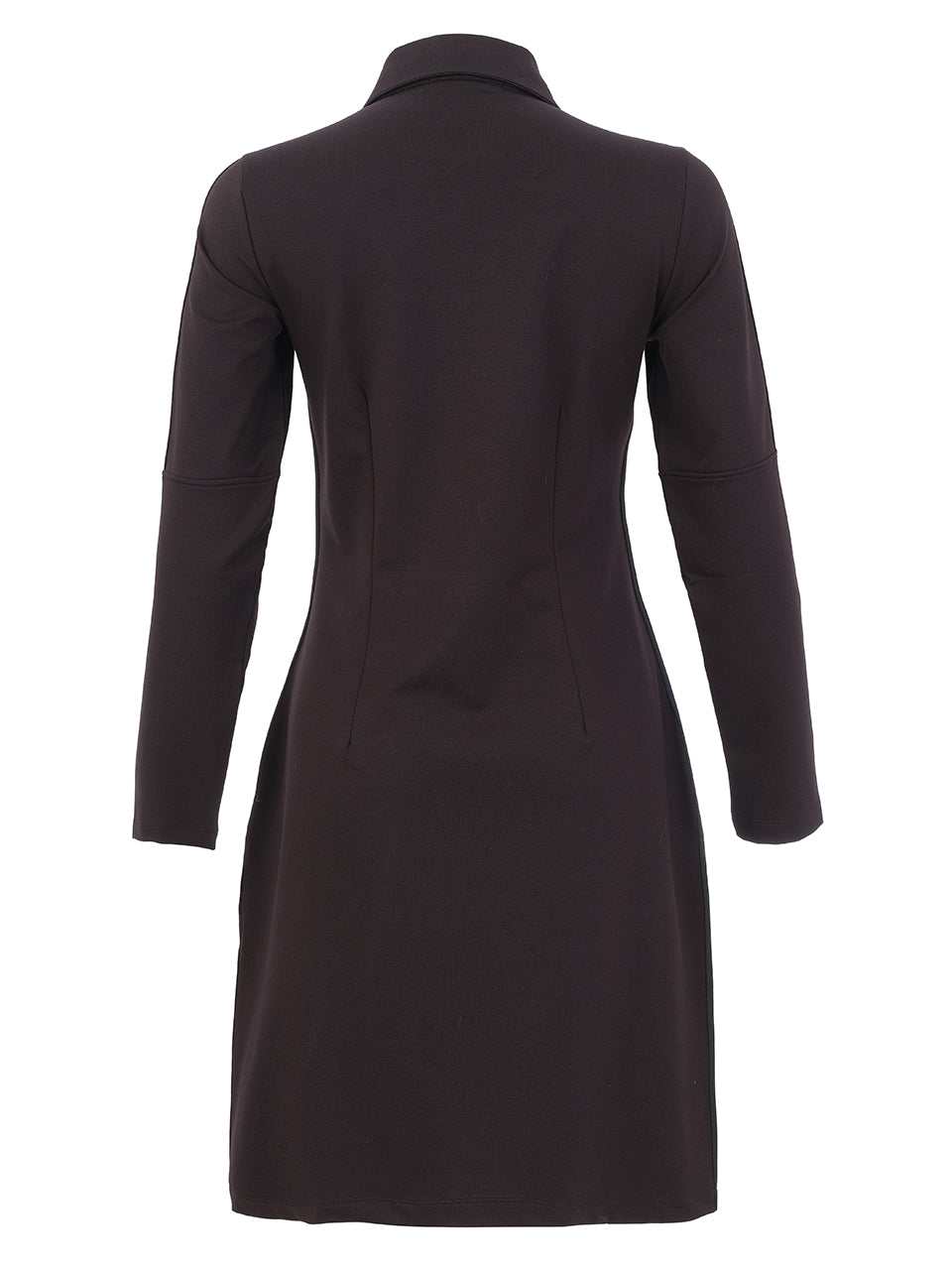Robe polo noire à manches longues, vue de dos