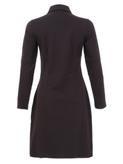 Robe polo noire à manches longues, vue de dos