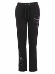 Pantalon noir à enfiler avec cordon et motifs étoilés dorés et blancs Dolcezza