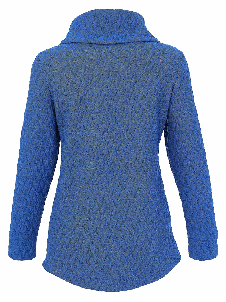Chandail bleu royal gaufré à col bénitier avec texture en losanges Dolcezza