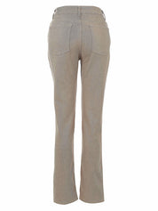 Pantalon droit taupe extensible avec poches et passants de ceinture Dolcezza