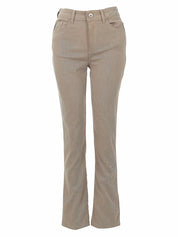 Pantalon droit taupe extensible avec poches et passants de ceinture Dolcezza