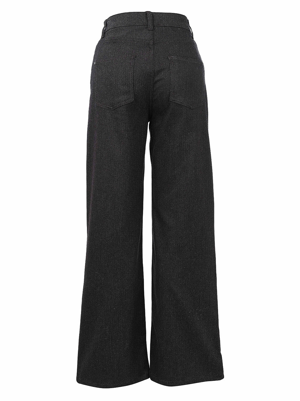 Pantalon charbon à jambe large avec poches et passants de ceinture Dolcezza