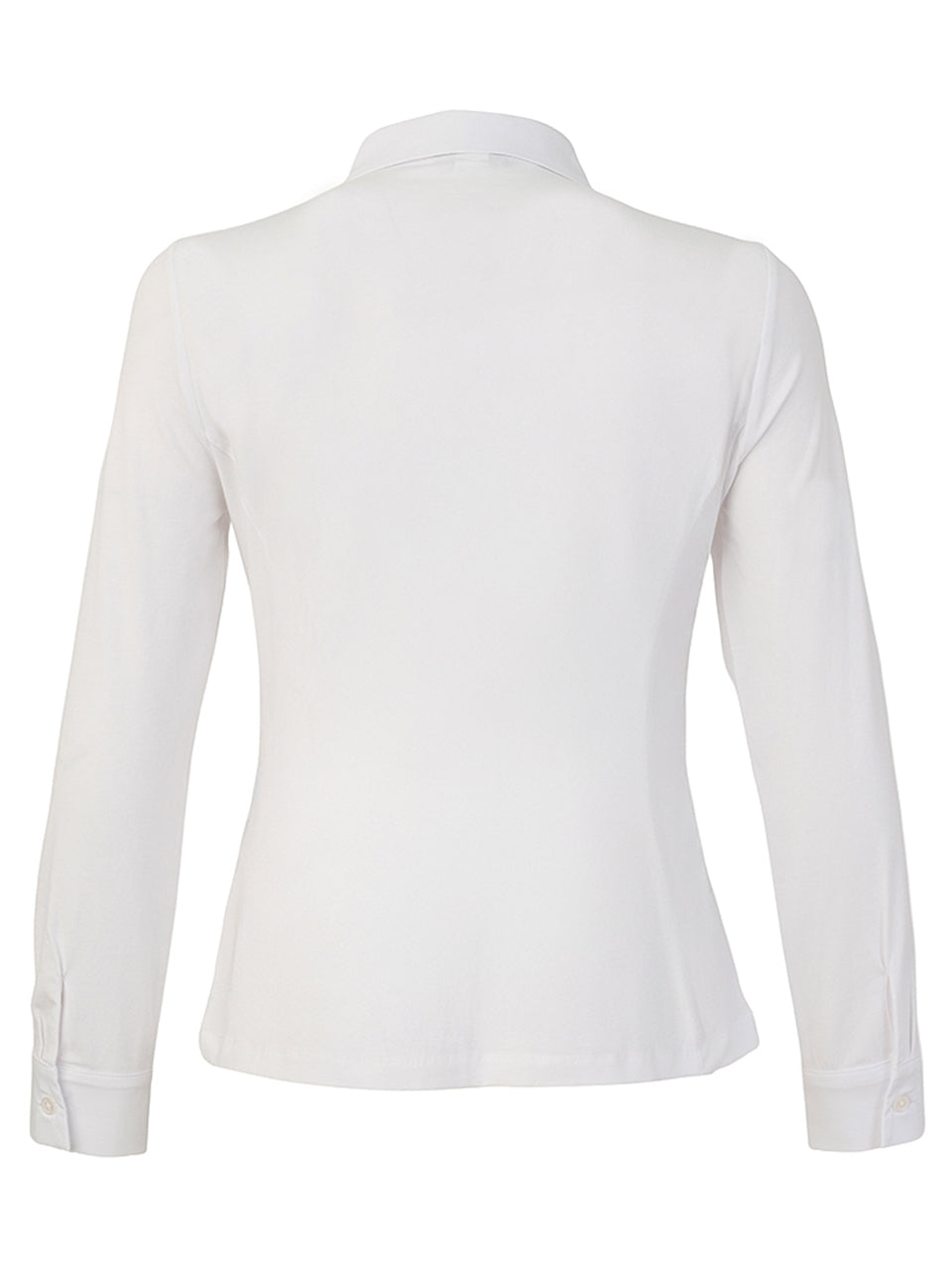 Blouse blanche boutonnée à col pointu avec imprimé abstrait noir gris et jaune Dolcezza