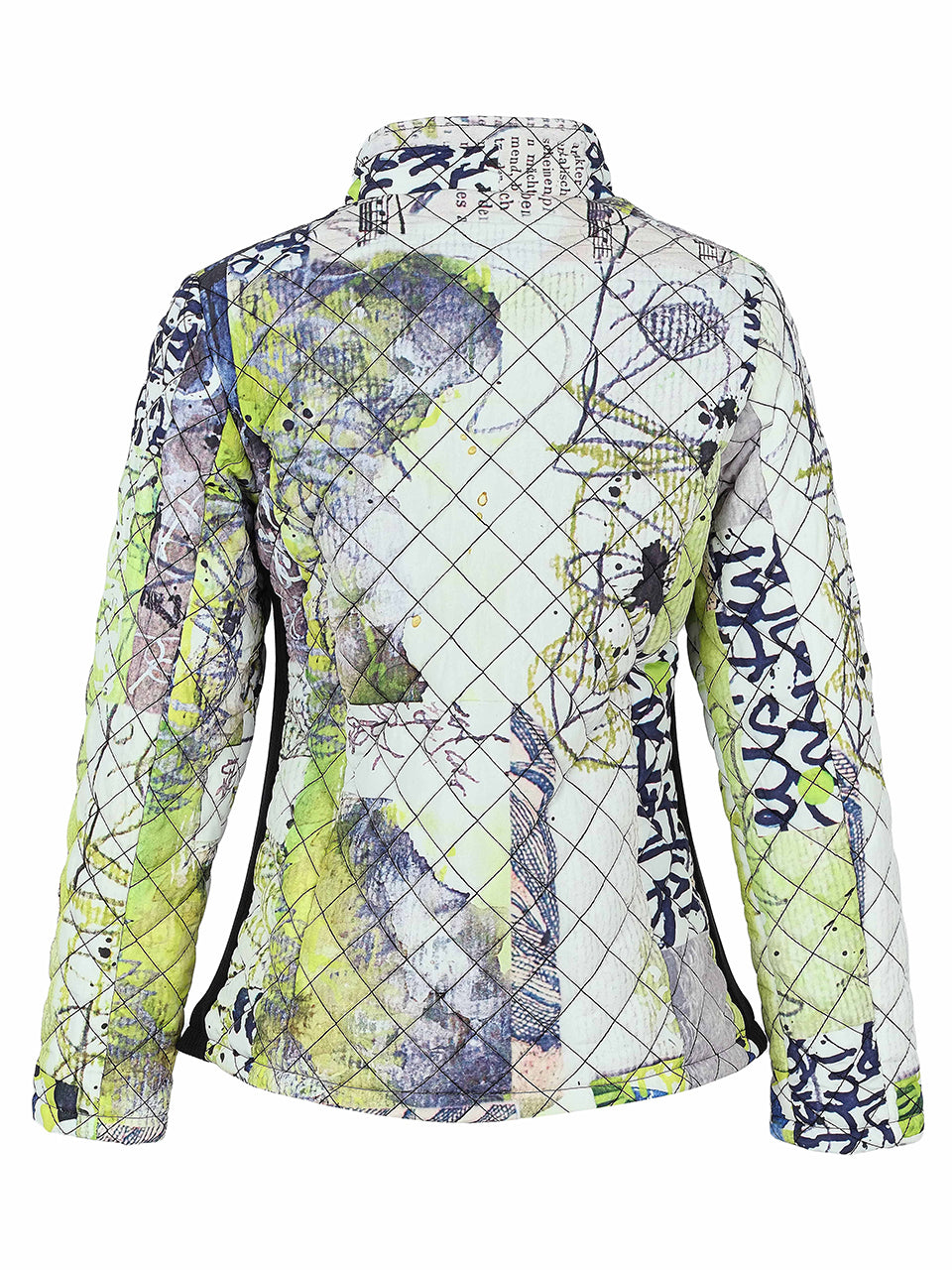 Manteau matelassé multicolore à imprimé graffiti lime marine et gris Dolcezza