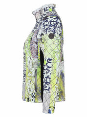 Manteau matelassé multicolore à imprimé graffiti lime marine et gris Dolcezza