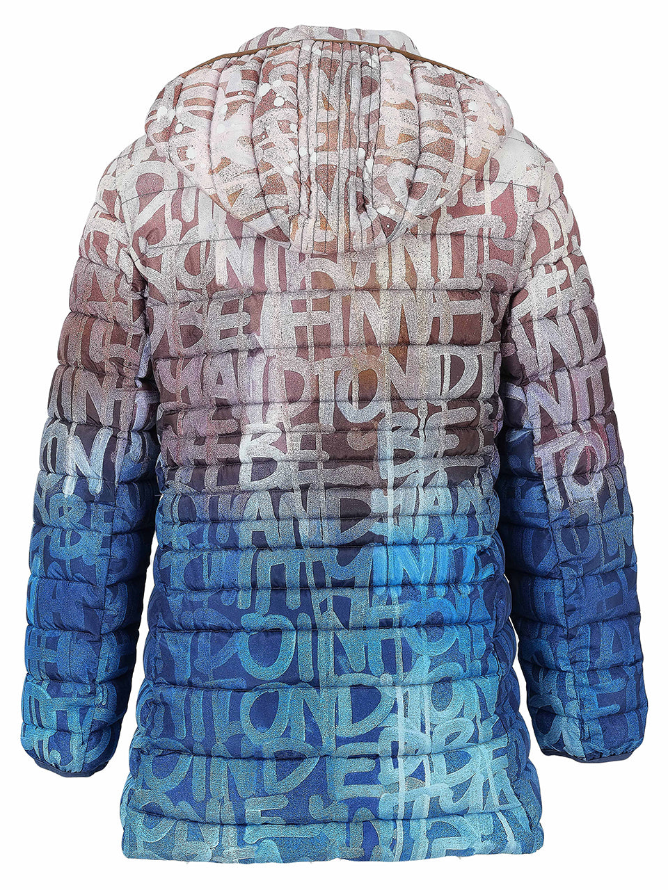 Manteau matelassé à imprimé dégradé vu de dos