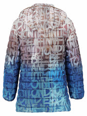 Manteau matelassé à imprimé dégradé vu de dos