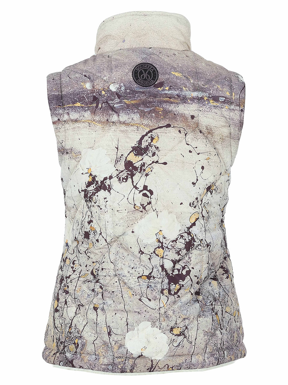 Veste sans manches réversible multicolore à imprimé artistique et fausse fourrure Dolcezza