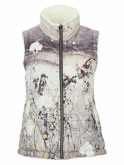 Veste sans manches réversible multicolore à imprimé artistique et fausse fourrure Dolcezza