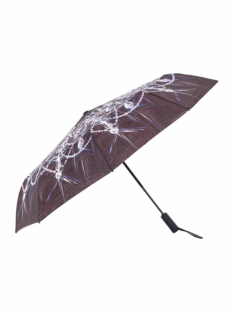 Parapluie marine taupe et blanc à imprimé artistique abstrait Dolcezza