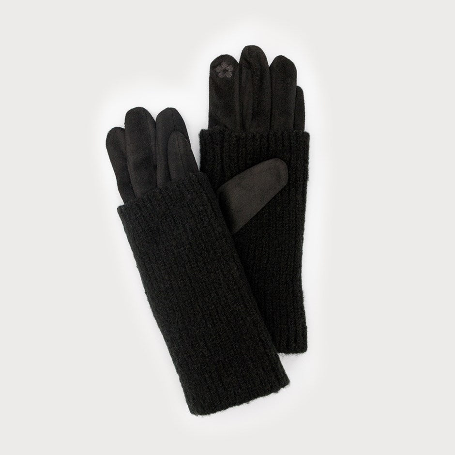 Gants en Faux Suède avec Chauffe-Poignets Noir Caracol, vue du produit