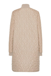 Manteau long matelassé beige blé à motif géométrique Ilse Jacobsen