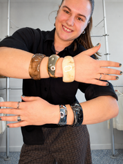 Grand Bracelet Ondulé Doré