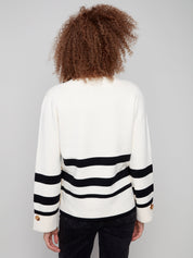 Chandail Tricot Col V Rayé