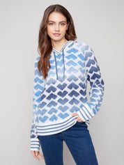 Chandail Tricot Capuchon Coeurs
