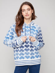 Chandail Tricot Capuchon Coeurs