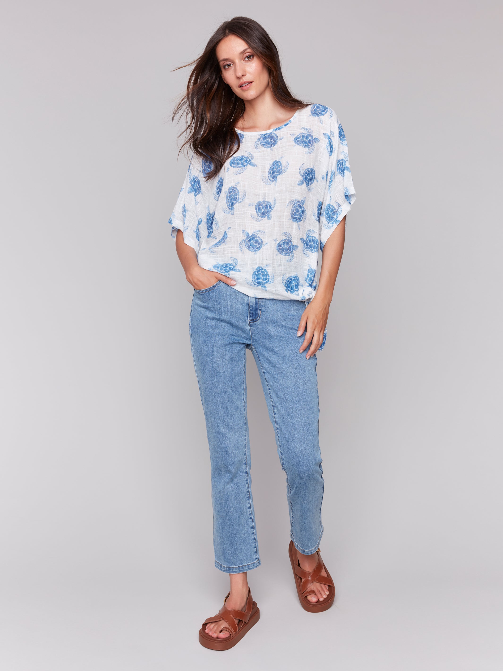 Top Coton Gaz Imprimé Tortue