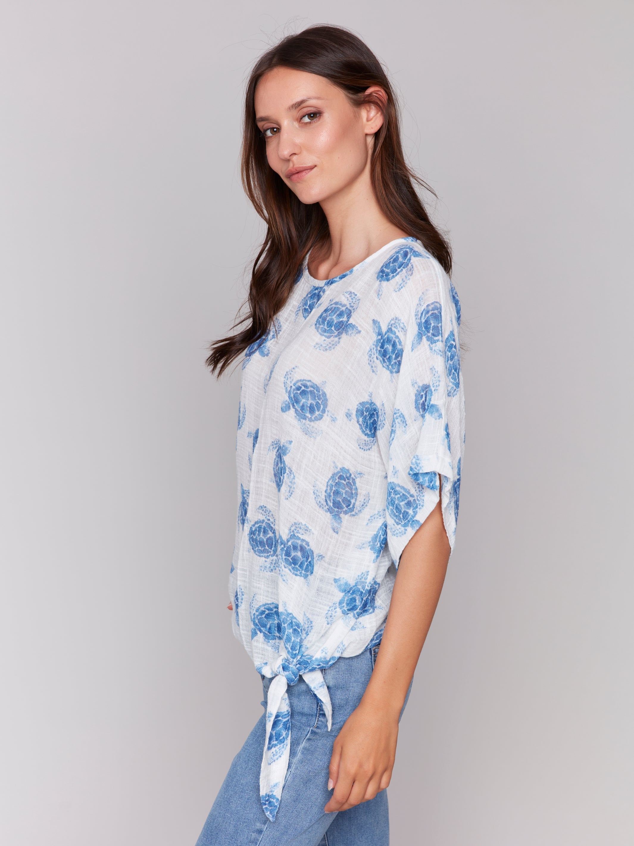 Top Coton Gaz Imprimé Tortue