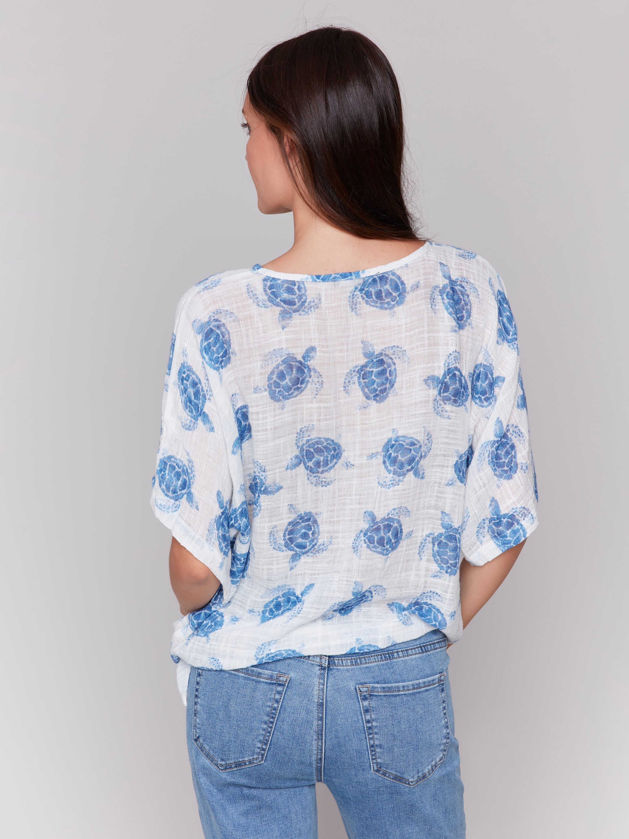 Top Coton Gaz Imprimé Tortue