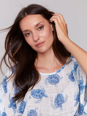 Top Coton Gaz Imprimé Tortue