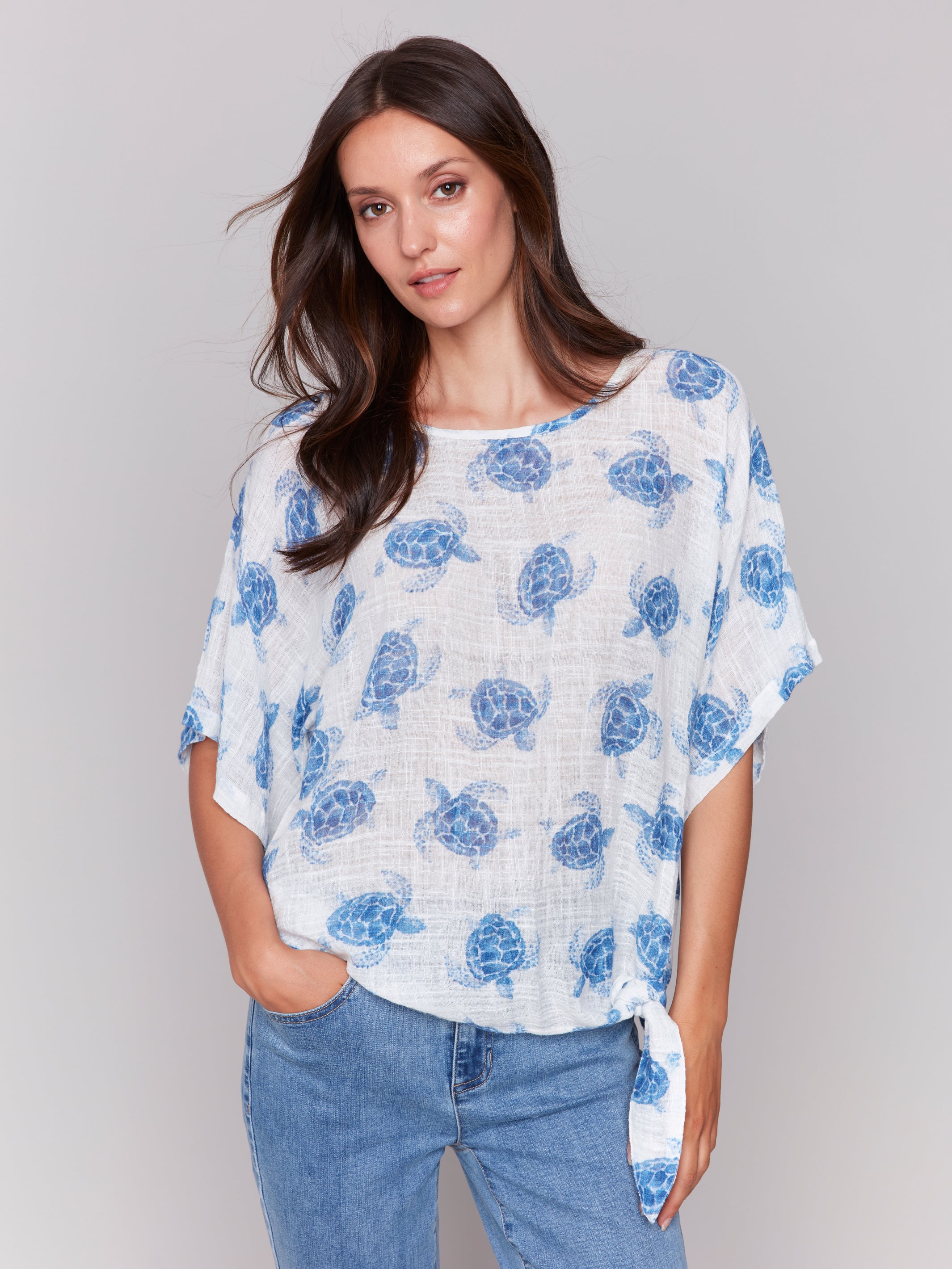 Top Coton Gaz Imprimé Tortue