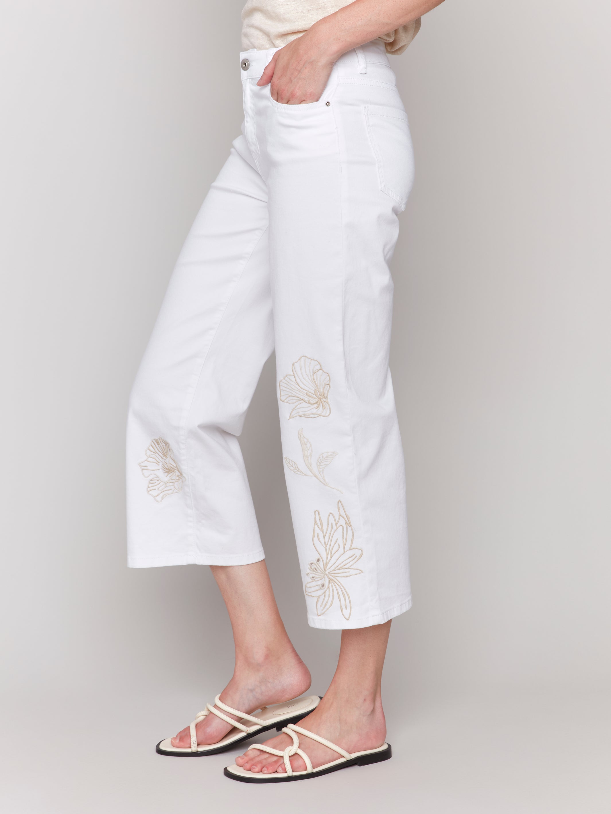 Pantalon Cheville Brodé