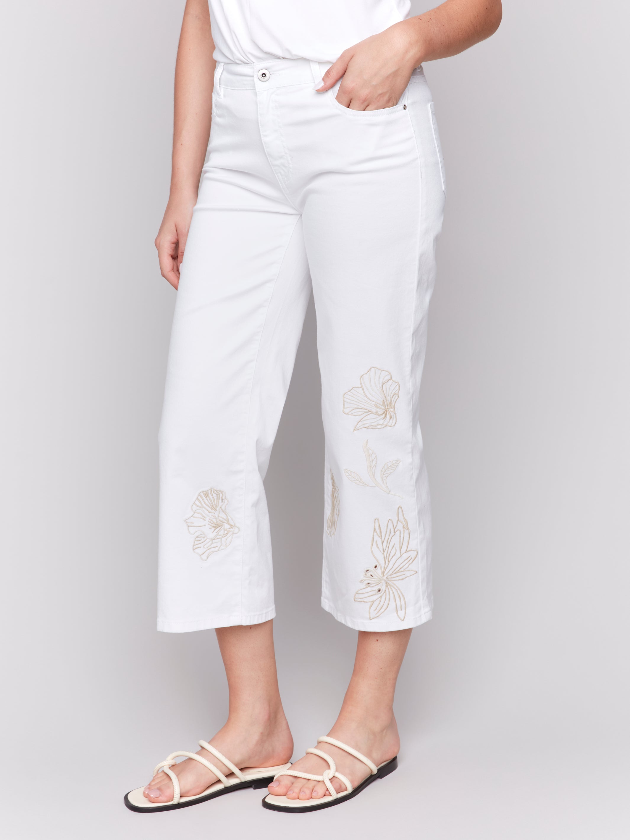 Pantalon Cheville Brodé
