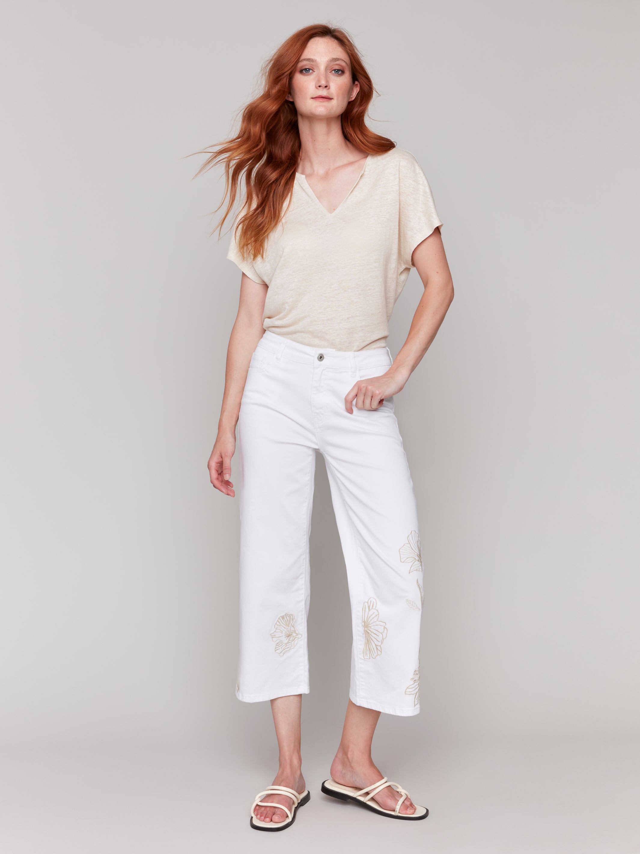 Pantalon Cheville Brodé