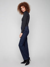 Jeans Jambe Droite Poches à l'Avant