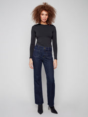 Jeans Jambe Droite Poches à l'Avant