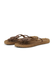 Sandale Flip Flop Fleur en Rafia