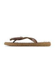 Sandale Flip Flop Fleur en Rafia