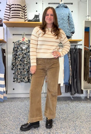 Pantalon Large en Velours Côtelé