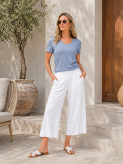 T-Shirt Uni Col en V