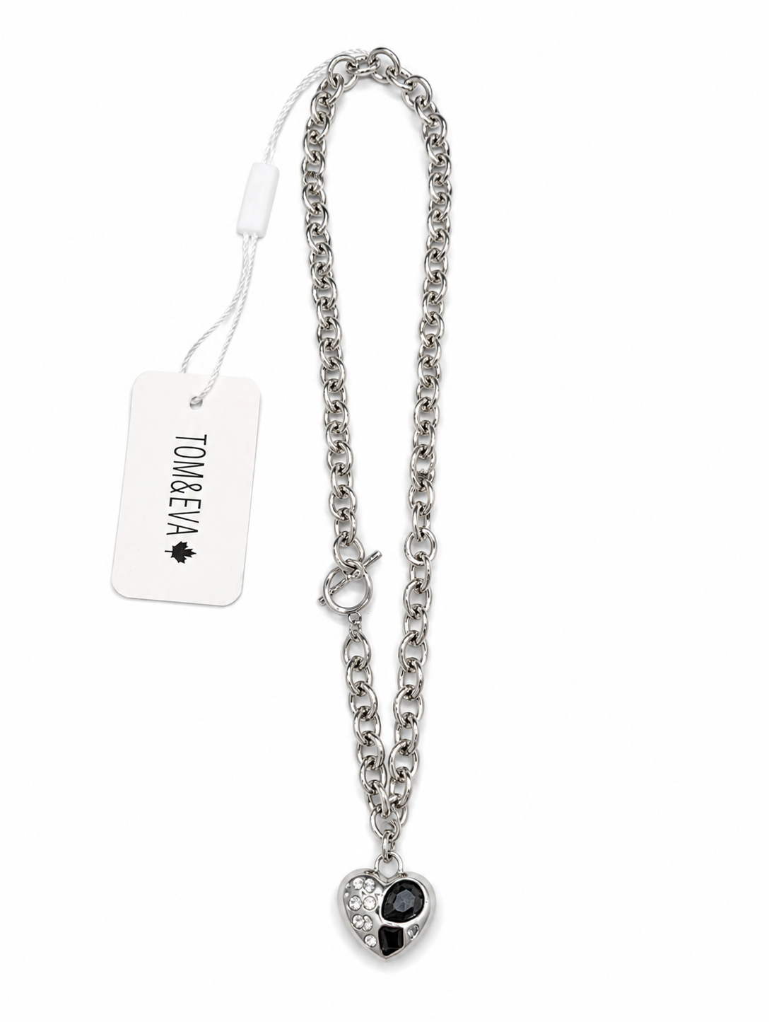 Collier Argent Court Pendentif Coeur