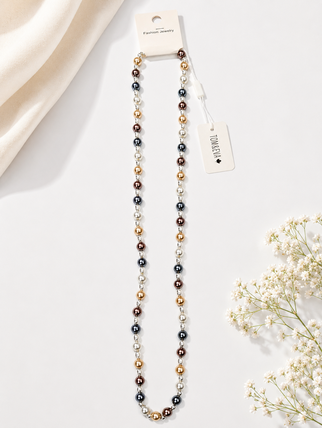 Collier Long Perles Colorées