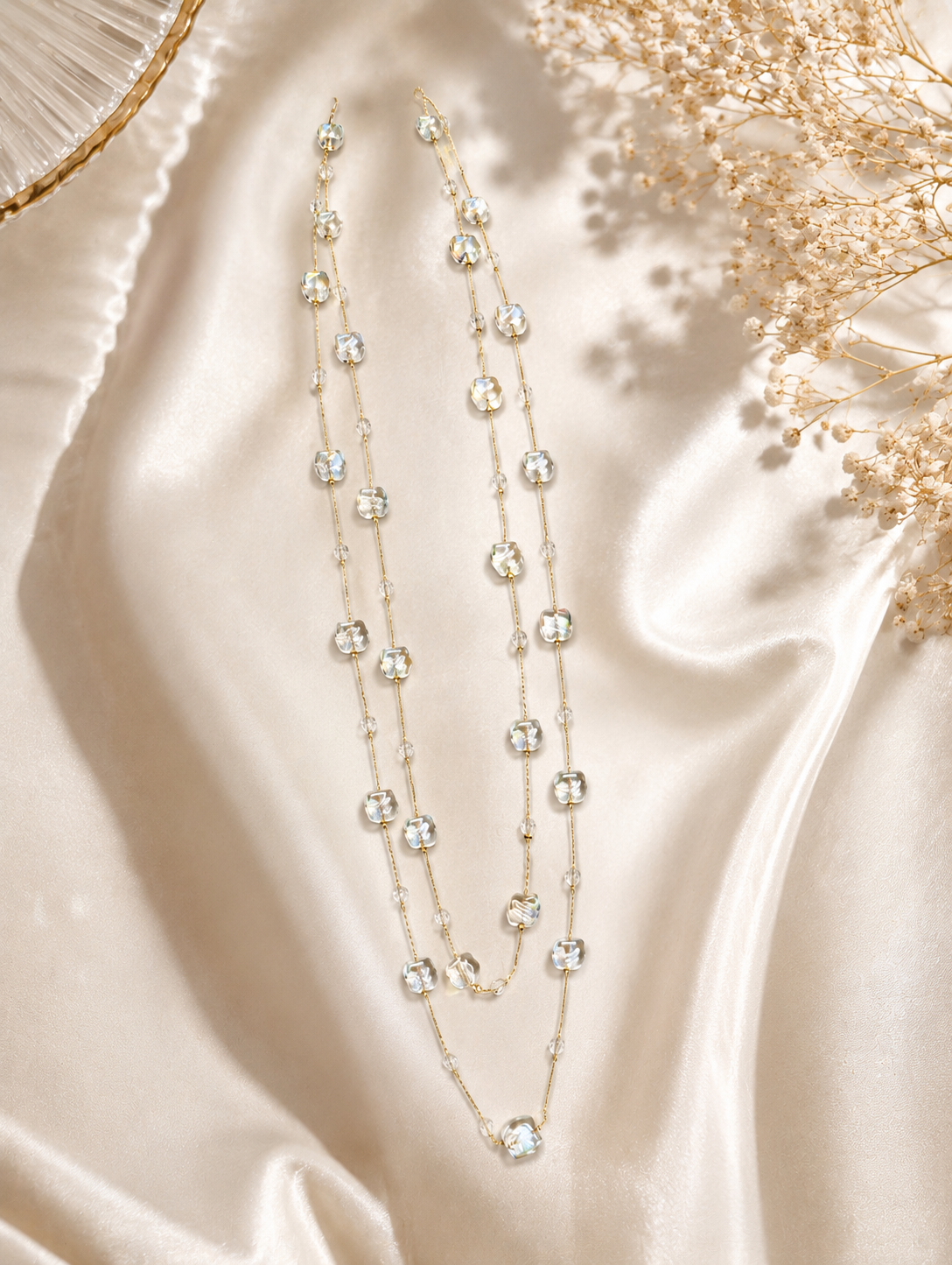 Collier 2 Rangs avec Pierres Holographique